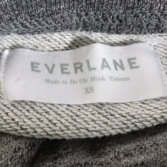 Everlane Sweatshirt Scoop Neck Long Sleeve Marled Heather Grey XS Cotton Terry - Picture 3 of 4